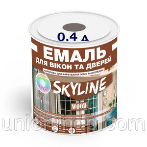 Емаль сіра (RAL 7046) акрилова для вікон та дверей шовковисто-матова SkyLine, 0.4 л