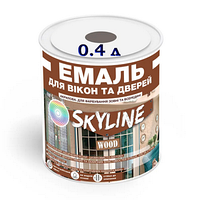 Эмаль серая (RAL 7046) акриловая для окон и дверей шелковисто-матовая SkyLine, 0.4 л