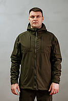 Тактична водонепроникна куртка софт шел хакі, чорна 42-76 розміри