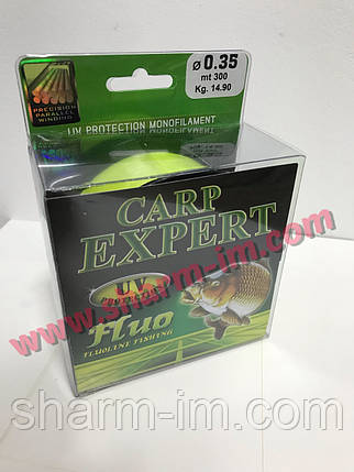 Волосінь Carp Expert UV Fluo Yellow 300 м 0,35 мм/14,9 кг зі світлонакопичувачем, фото 1