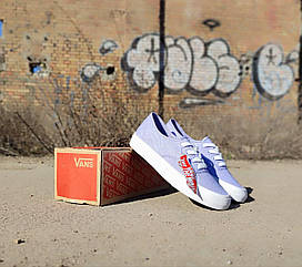 VANS Authentic Light BLUE кеди крипери світло сині на білій підошві текстиль унісекс кросівки