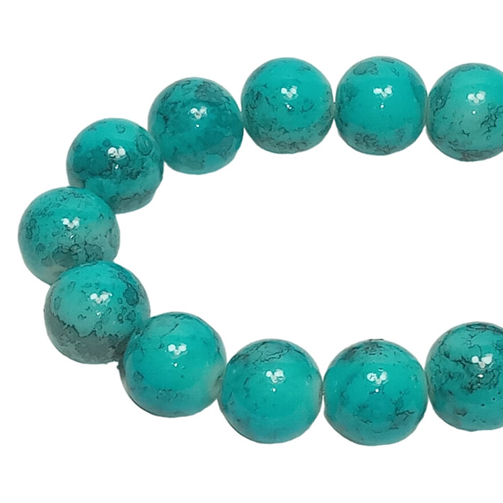 Намистини 8 мм Нитка 80 см Бірюзові Блакитні під Камінь тон 176, Фурнітура для Прикрас, Біжутерії, Кольє, фото 1