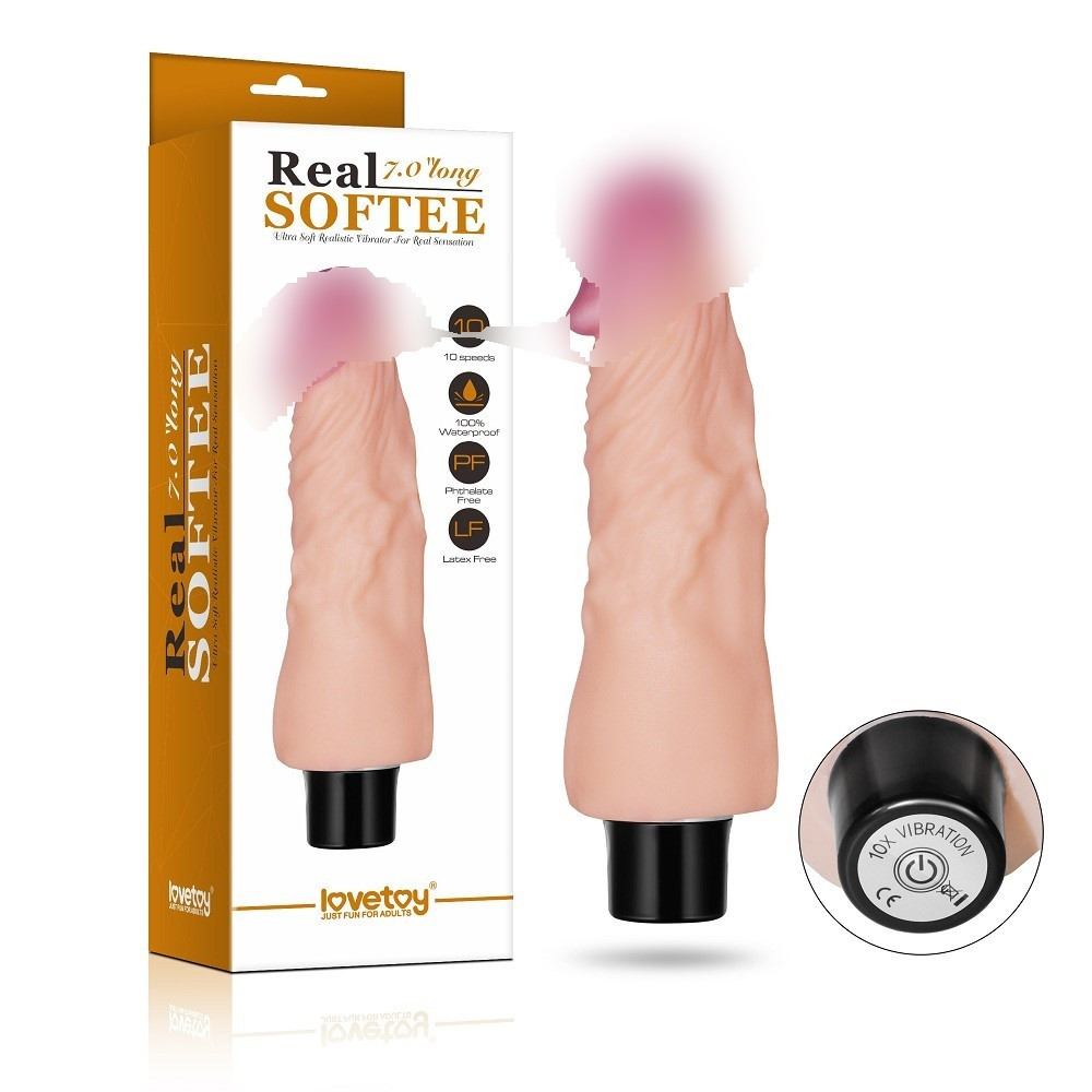 Фалоімітатор з вібрацією REAL SOFTEE 7" Long  Супер шоп