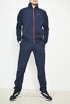 M (48), L (50). Демісезонний чоловічий спортивний костюм з трикотажу дайвінг - синій, фото 2