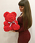 Ведмедик із 3D троянд 25 см у гарному подарунковому пакованні ведмедик Тедді з троянд, фото 7