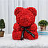 Ведмедик із 3D троянд 25 см у гарному подарунковому пакованні ведмедик Тедді з троянд, фото 9