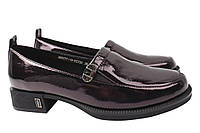Туфли женские из натуральной лаковой кожи, на низком ходу, фиолетовые, Polann, 37