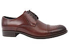 Туфлі чоловічі з натуральної шкіри, на шнурівці, на низькому ходу, коричневі, Conhpol, 44, фото 3
