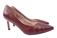 Туфли женские из натуральной кожи, на шпильке, красные, Molka, 40