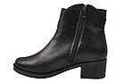 Черевики жіночі з натуральної шкіри, на низькому каблуці, чорні, Savio, 38, фото 2