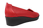 Туфлі жіночі з натуральної шкіри, на платформі, з відкритим носком, колір червоний, Aquamarin, 37, фото 4