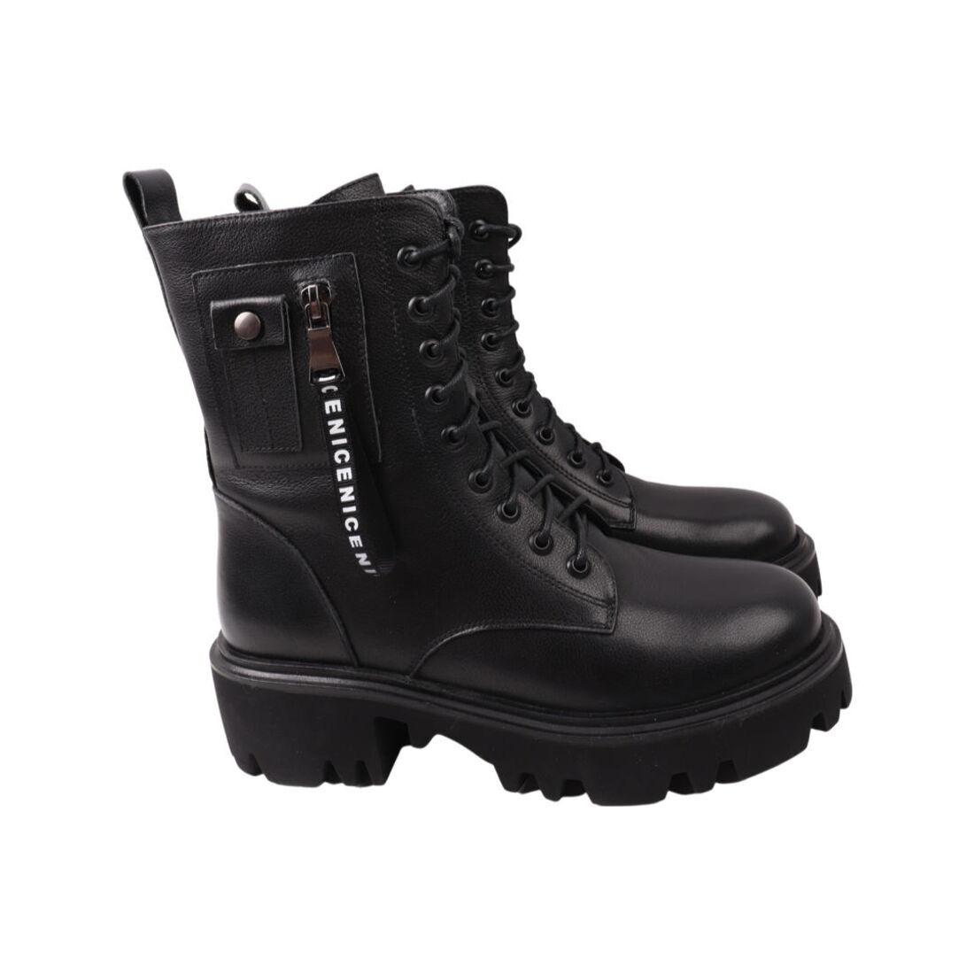 Черевики жіночі Farinni чорні натуральна шкіра, 37, фото 1