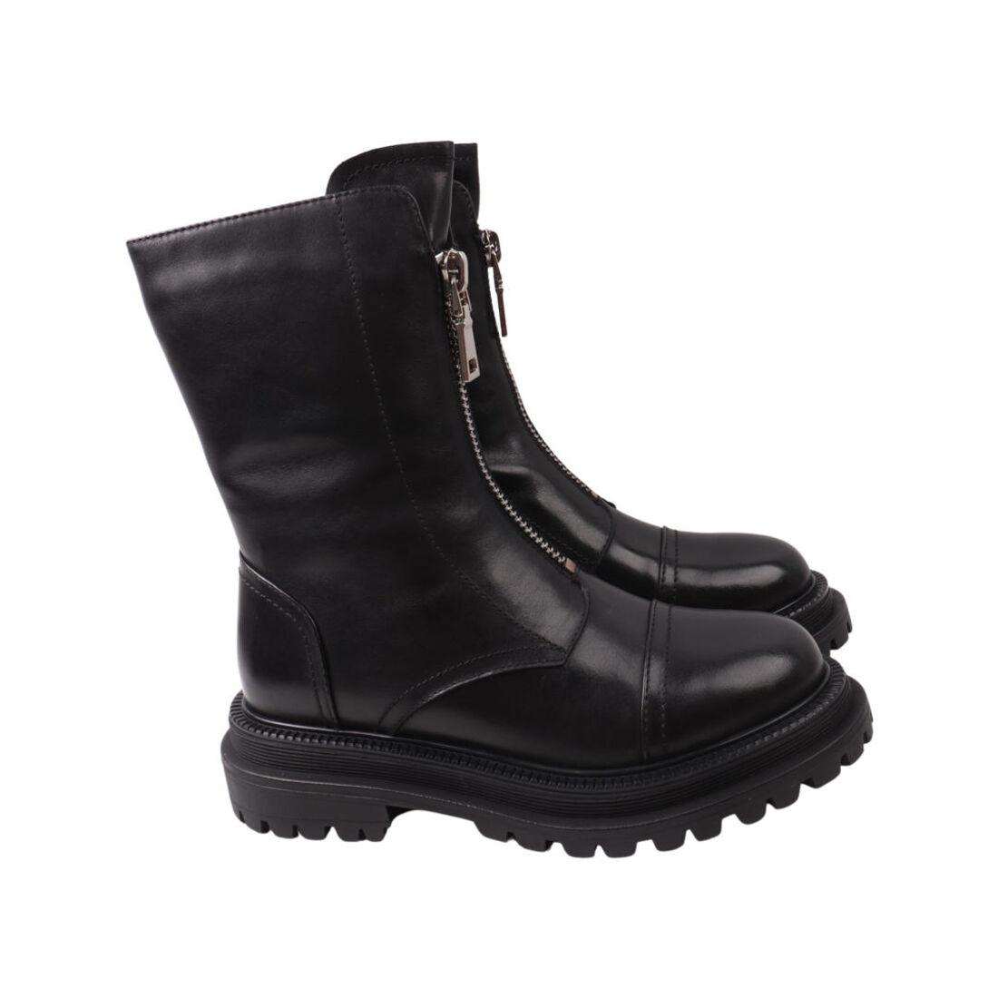 Черевики жіночі Brocoly чорні натуральна шкіра, 40, фото 1