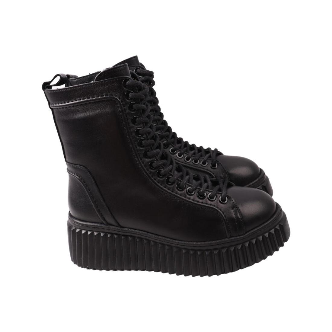 Черевики жіночі Aquamarin чорні натуральна шкіра, 39, фото 1