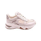 Кросівки жіночі Aquamarin бежеві натуральна шкіра, 37, фото 3