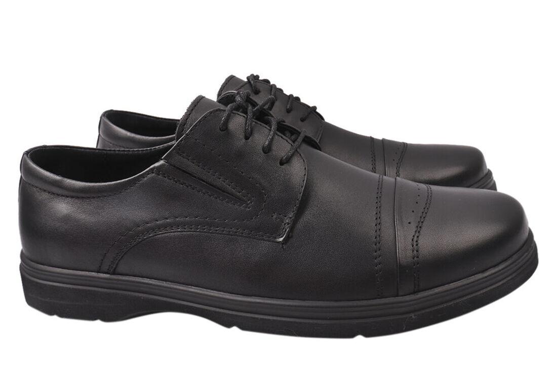 Туфлі чоловічі з натуральної шкіри, на низькому ходу, на шнурівці, колір чорний, Україна Vadrus, 43