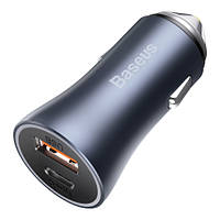 АЗУ Baseus Golden Contactor Pro Dual Quick Charger Car Charger U+C 40W Dark Gray