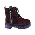 Черевики жіночі Erisses бордові натуральна замша, 35, фото 3