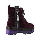 Черевики жіночі Erisses бордові натуральна замша, 35, фото 4