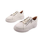 Кеди жіночі Aquamarin молочні натуральна шкіра, 40, фото 5