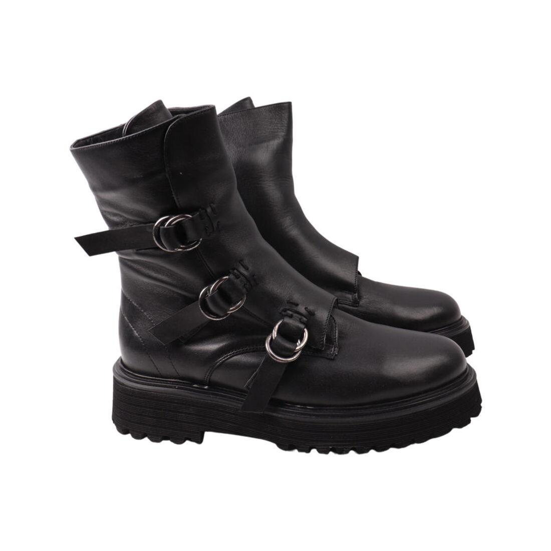 Черевики жіночі Aquamarin чорні натуральна шкіра, 38, фото 1