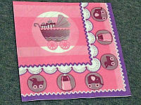 Салфетка для декупажа или сервировки стола "Детская коляска". 33х33