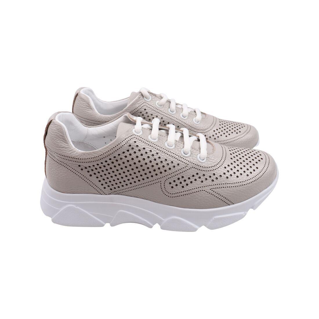 Кросівки жіночі Aquamarin капучіно натуральна шкіра, 40, фото 1