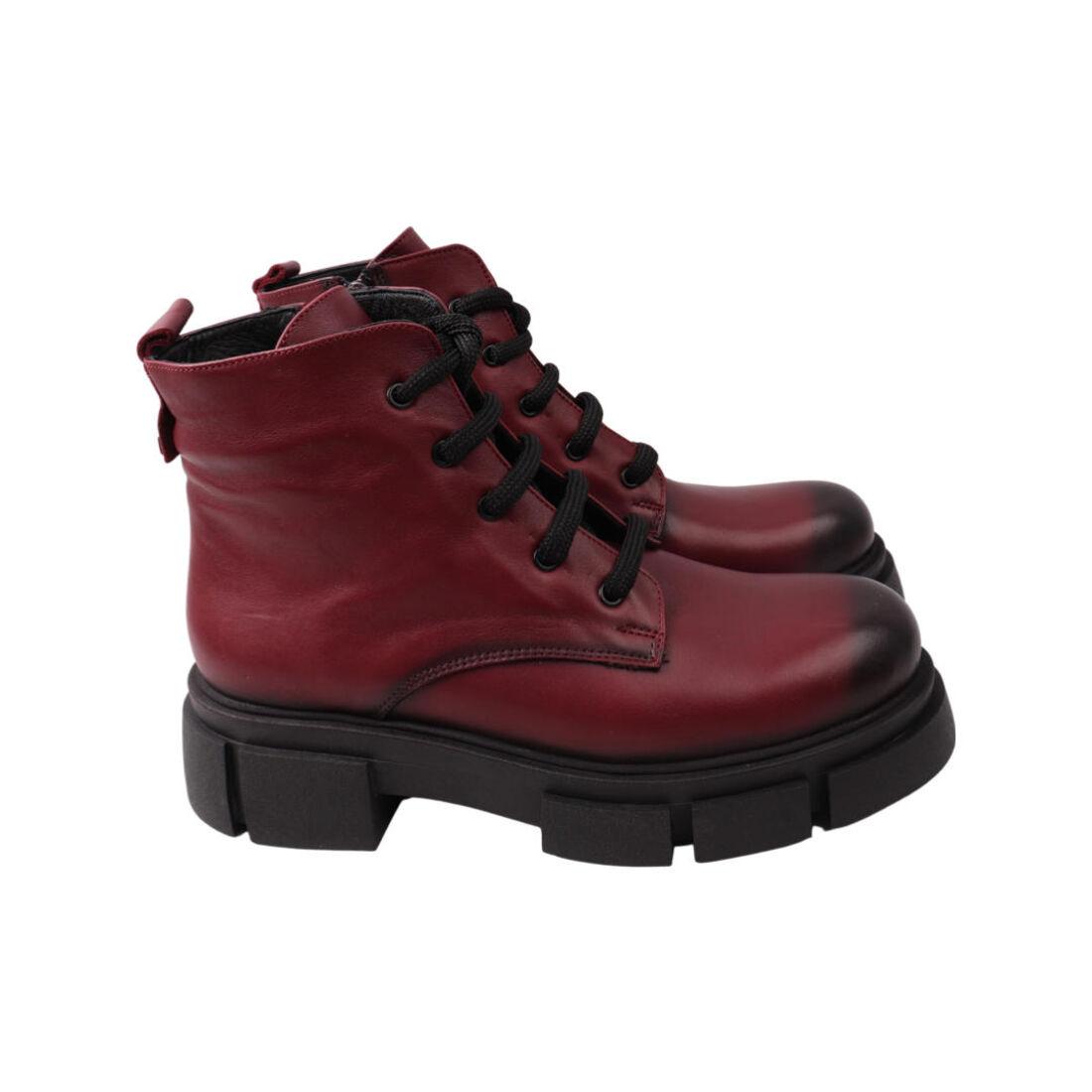 Черевики жіночі Euromoda бордові натуральна шкіра, 36, фото 1