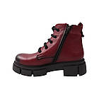 Черевики жіночі Euromoda бордові натуральна шкіра, 36, фото 2