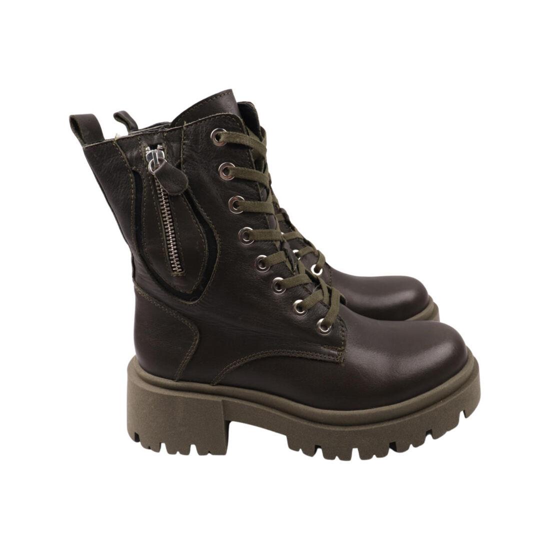 Черевики жіночі Aquamarin зелені натуральна шкіра, 36, фото 1