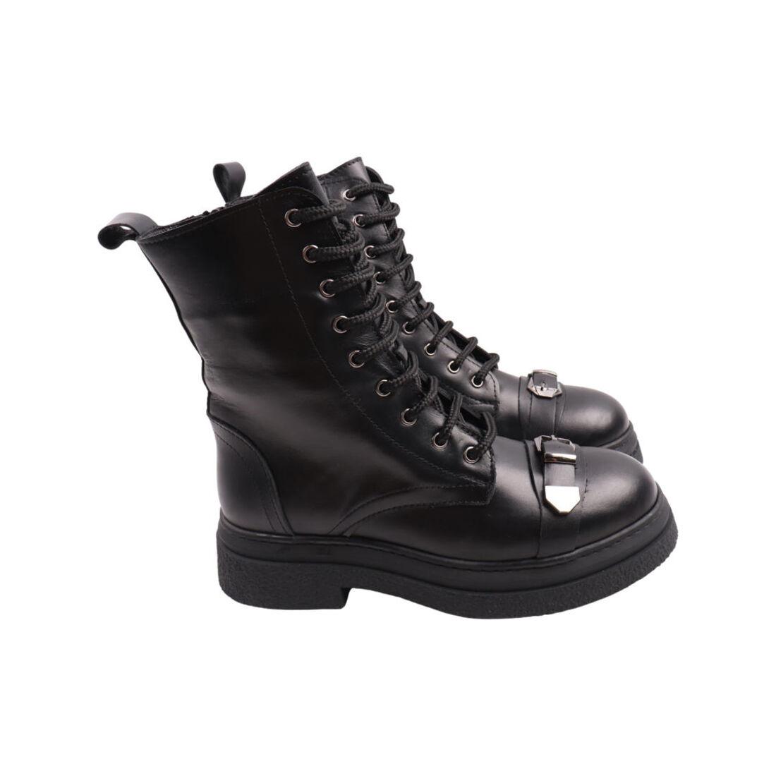 Черевики жіночі Aquamarin чорні натуральна шкіра, 39, фото 1