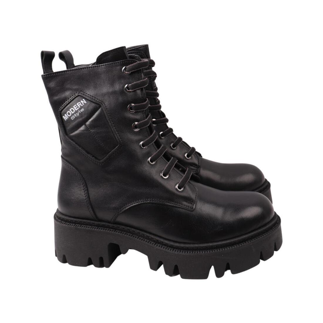 Черевики жіночі Aquamarin чорні натуральна шкіра, 40, фото 1