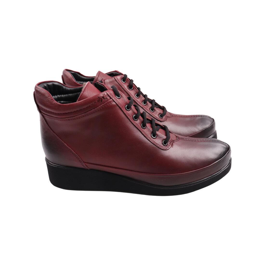 Черевики жіночі Euromoda бордові натуральна шкіра, 41, фото 1