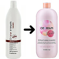 Восстанавливающий шампунь с кератином Inebrya Ice Cream Keratin Restructuring Shampoo 1000 мл.