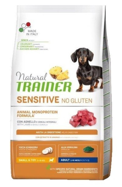 Сухий корм Trainer Natural Dog Sensitive Adult Mini Small & Toy with Lamb and whole cereals для дорослих собак дрібних порід з