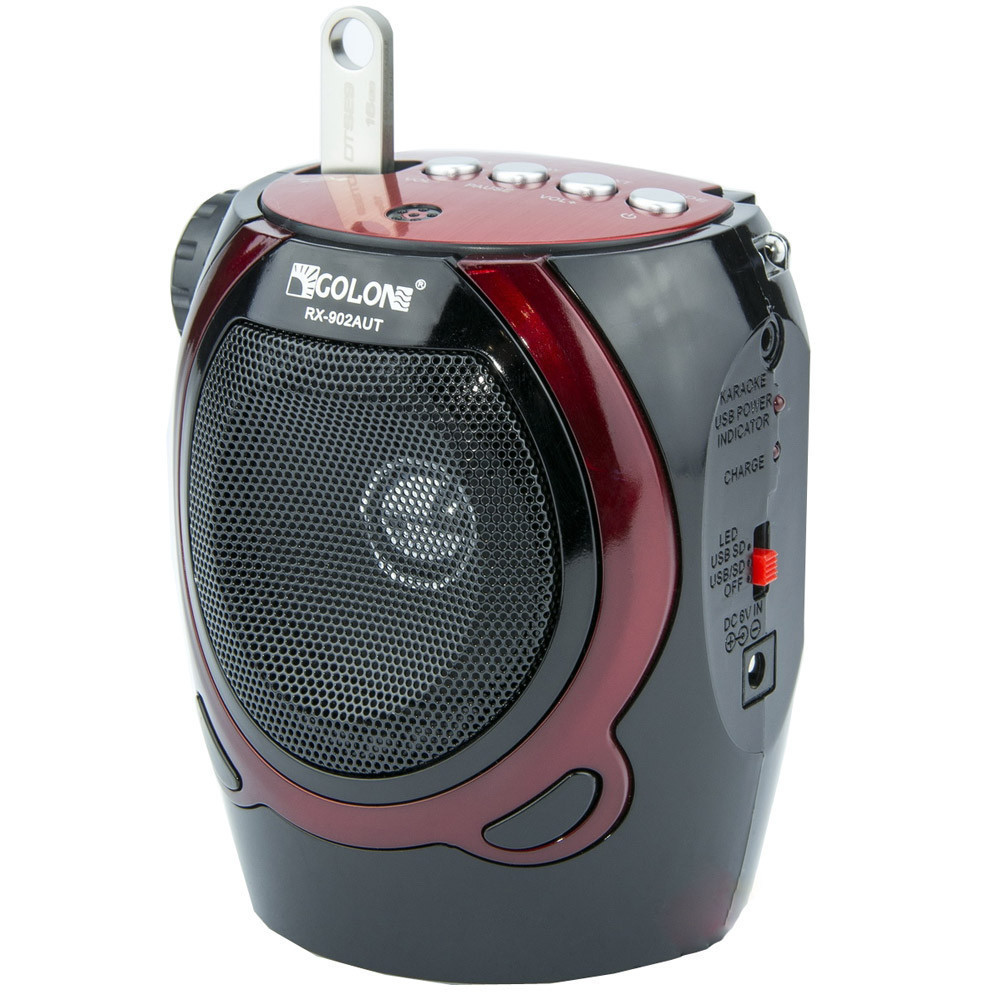 Портативна колонка радіо караоке MP3 USB Golon RX-902AUT Black