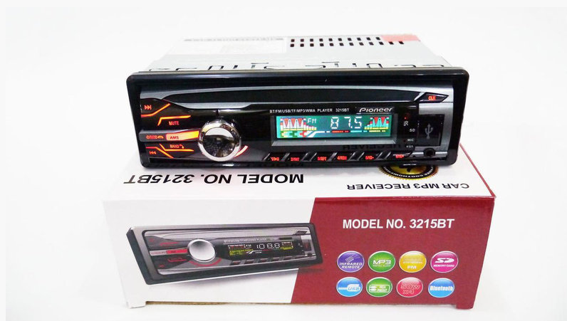Автомагнітола 1DIN MP3-3215BT RGB/Bluetooth, Автомобільна магнітола, RGB панель + пульт управління, фото 1