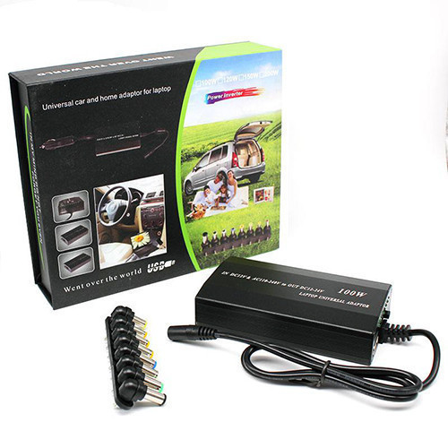 Зарядка автомобільна 12V для ноутбука 120W + 220V в коробці, фото 1