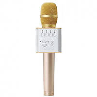 Беспроводной микрофон-караоке Q7 MS (Золотой)