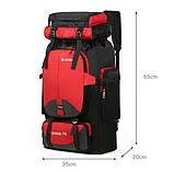 Рюкзак 70 л для полювання, риболовлі, туризму й екстремальних видів відпочинку чорний, фото 3