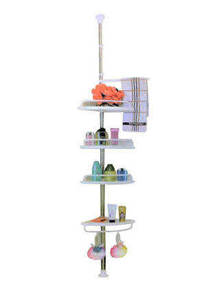 Багатомісна кутова полиця для ванної Multi Corner Shelf 4 рівня пластикових полиць для ванної, фото 2