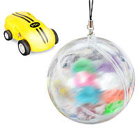 Жовта міні машинка з лазером у прозорій колбі Rapid Monster, скажена іграшка SUNROZ S168, спінер