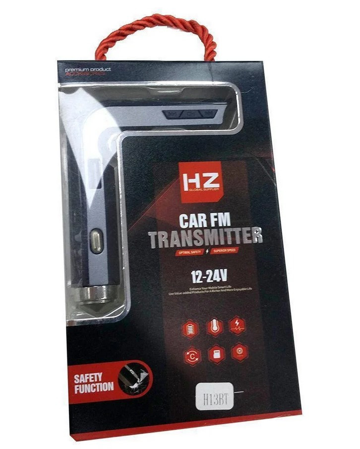 FM модулятор H13BT, Автомобільний трансмітер, FM-передавач для авто від прикурювача