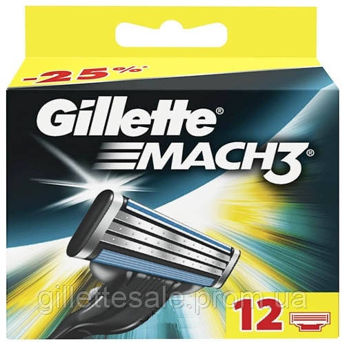Купить Gillette Mach3 12 шт. сменные кассеты для бритья (джилет), цена ...