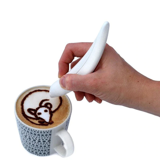 Механічна ручка для декорації кави COFFEE PEN, інструмент для прикрашання кави та напоїв