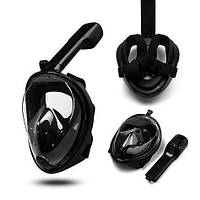 Инновационная маска для снорклинга подводного плавания Easybreath черная