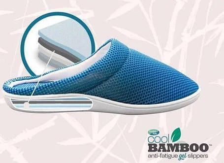 Бамбукові тапочки Cool Bamboo Anti-Fatigue Gel Slippers | Тапочки для дому, фото 2