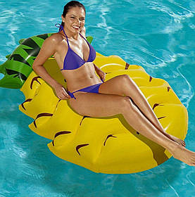 Пляжний надувний матрац Ананас 154х88х21 см, Матрац для плавання