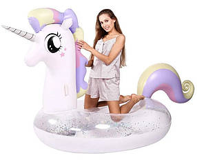 Пляжний надувний матрац Єдиноріг 280х130х120 см, Матрац для плавання