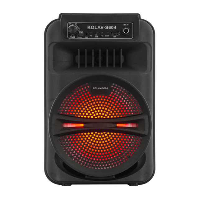 Портативна колонка на акумуляторі з мікрофоном KOLAV-S604 6.5"/USB/FM/Bluetooth/TWS/AUX, Колонка для музики